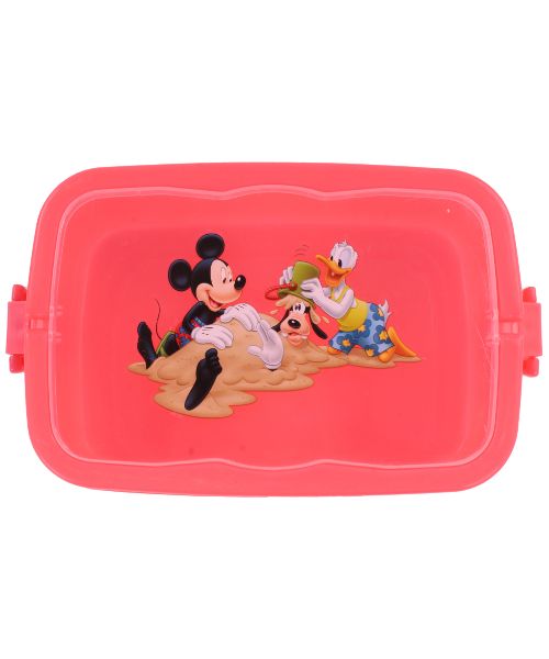Lunch Box With Disney Cartoon Sticker 20.5x 13 x 7.4 Cm 100 Grams For Kids - Red