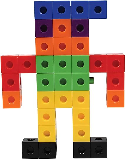 High Deer Plastic Individual Connecting Cube Set for Kids Ages 5-13, Hand Math Toys for Kids to Learn Numbers, Fractions and Ratio, Home School Supplies..