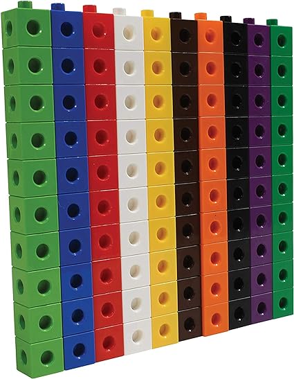 High Deer Plastic Individual Connecting Cube Set for Kids Ages 5-13, Hand Math Toys for Kids to Learn Numbers, Fractions and Ratio, Home School Supplies..
