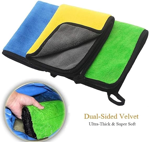 Car drying towel/ cleaning cloth,40x30cm 3pack - Assorted colors