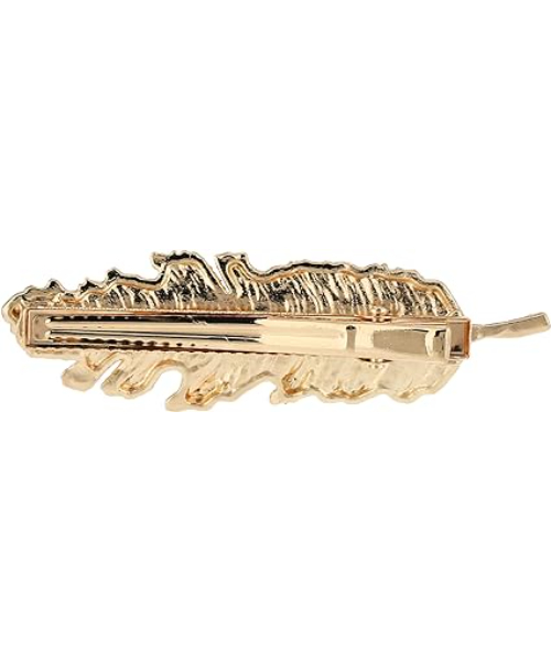 Plated feather hair clips - golden and silver, 2 pieces