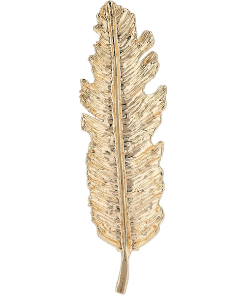 Plated feather hair clips - golden and silver, 2 pieces
