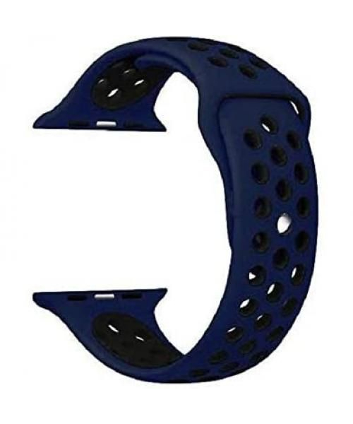 Wristband Watch Sport Band For Apple Watch Series 8 45mm- Navy Blue /Black