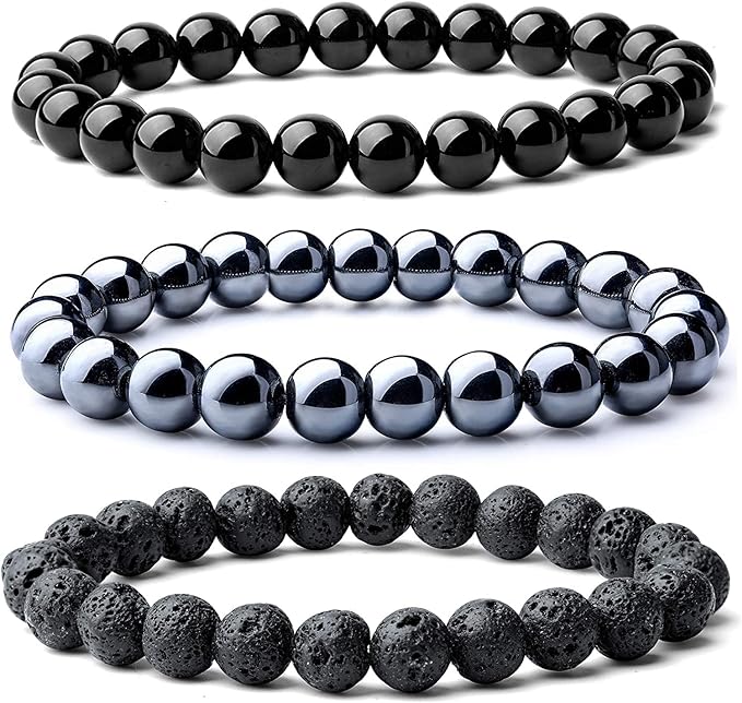 Set of 3 Stones Bracelets High Quality For Men 
