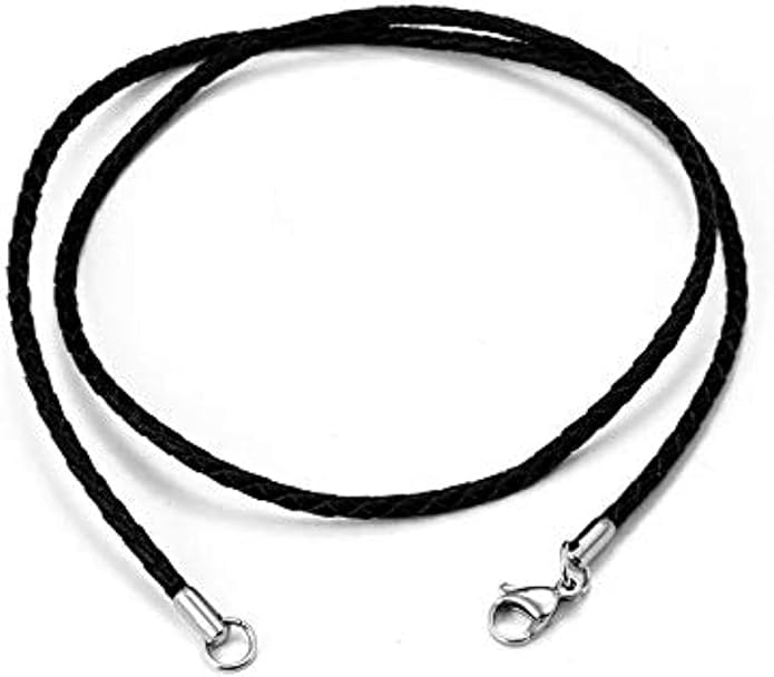 Black Synthetic Leather Anklet Chain with a Length of 50cm