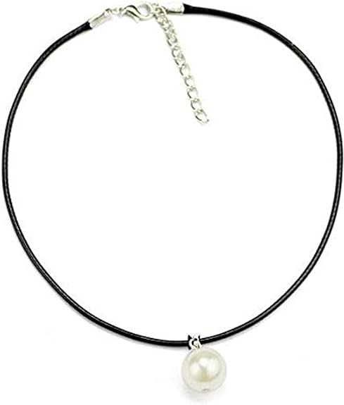  Artificial leather anklet and white Artificial Pearls 