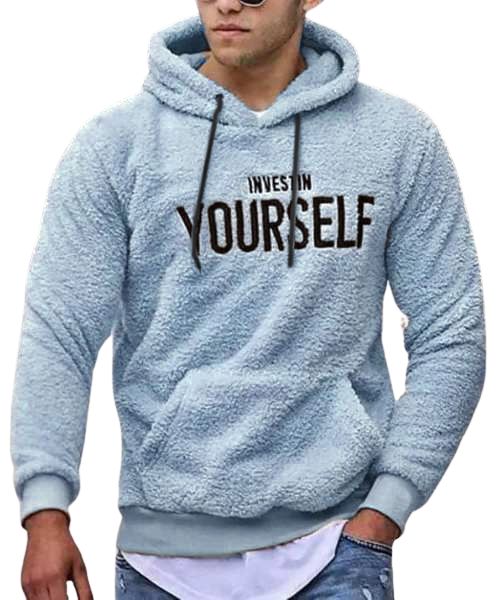 Blue hoodie hotsell with white fur