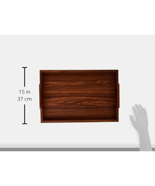 Large wooden serving tray, rectangular, Brown