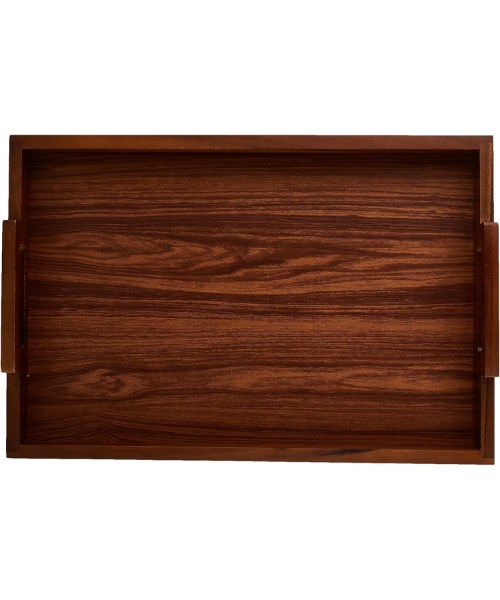 Large wooden serving tray, rectangular, Brown