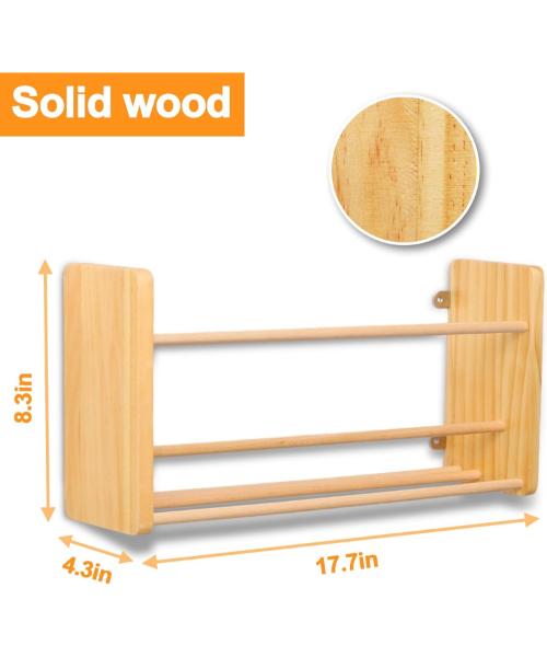 Calmbro Home Solid Wood Rack Organizer, 2 Pack, Wall Mounted for Camping and RV Shoe Storage