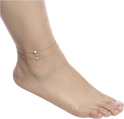  Set of 2 Medium Size Anklets for Women
