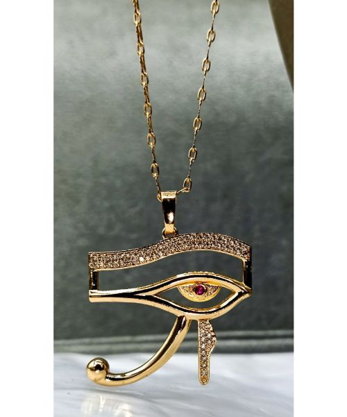 Woman in Gold Eye Of Horus Necklace — Laura Lee Jewellery