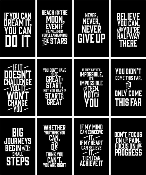 12posters with motivational phrases
