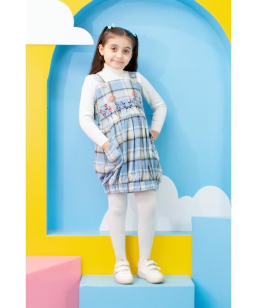 Checked winter Dress casual for Girls - Light Blue