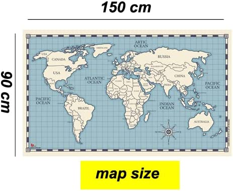 خريطة العالم للتعليق على الحائط