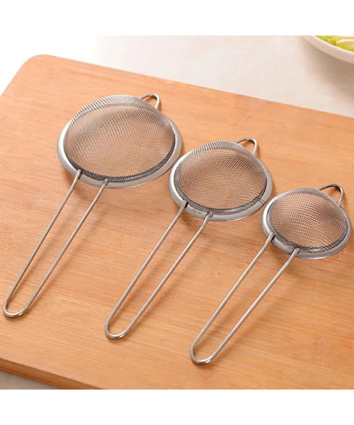 Stainless Steel Tea Strainer 3 Pieces - Silver