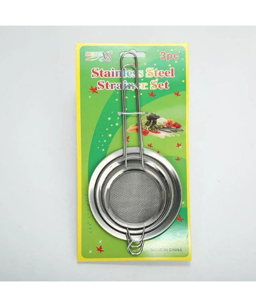 Stainless Steel Tea Strainer 3 Pieces - Silver