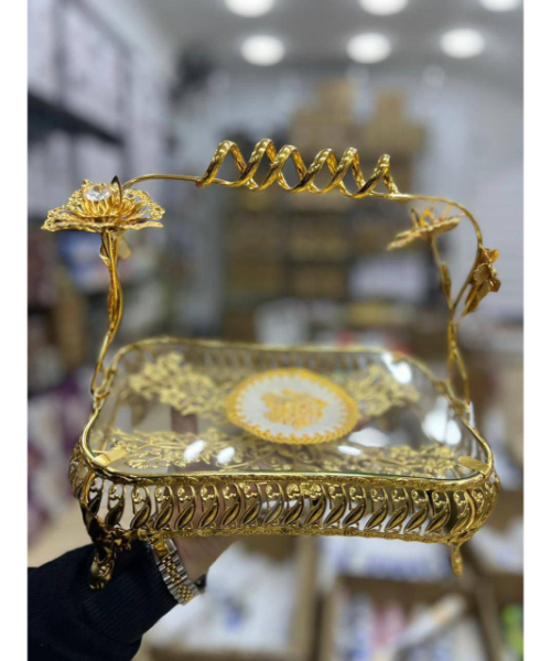 Metal sweet carrier with handle - gold