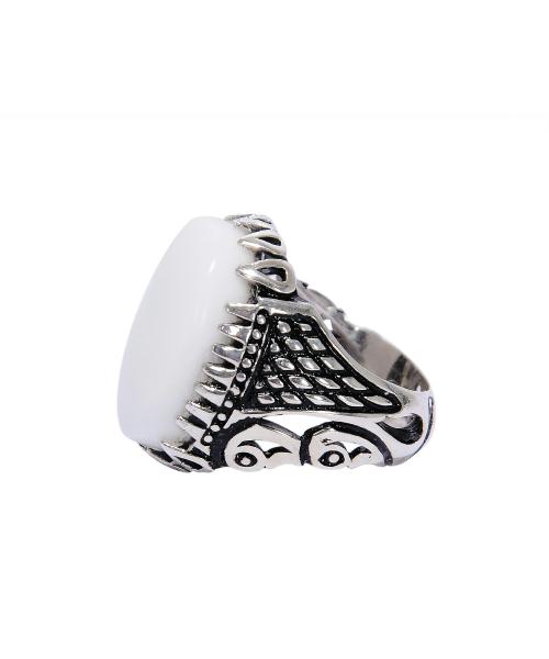 Silver Ring 925 With Milky Agate Stone