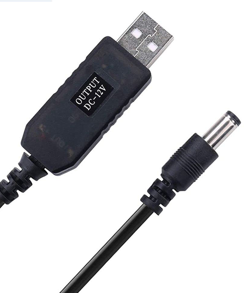 كابل تشغيل الراوتر بالباور بنك اثناء انقطاع التيار الكهربائي USB مزود بمحول تيار مستمر 5 فولت إلى 12 فولت - 1 متر