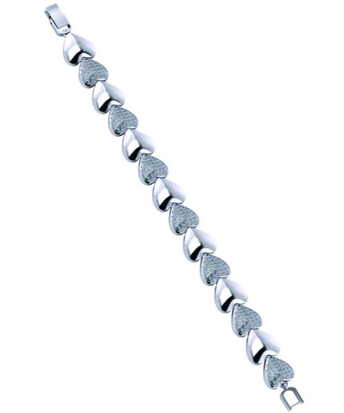 3 Diamond 7 Chain Bracelet For Girls  - Silver