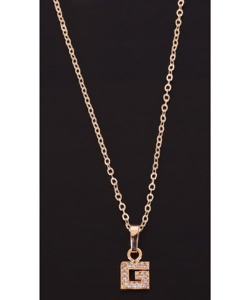Letter 'G' Gold Plated Bamboo Initial Necklace - Lovisa