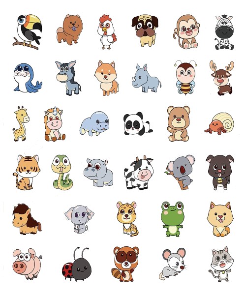 Animal shapes sticker