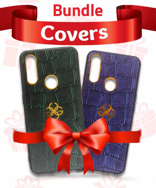 Bundle Of New Design Gold Logo  Back Mobile Cover For Oppo A31 2 Pieces - Multi Color