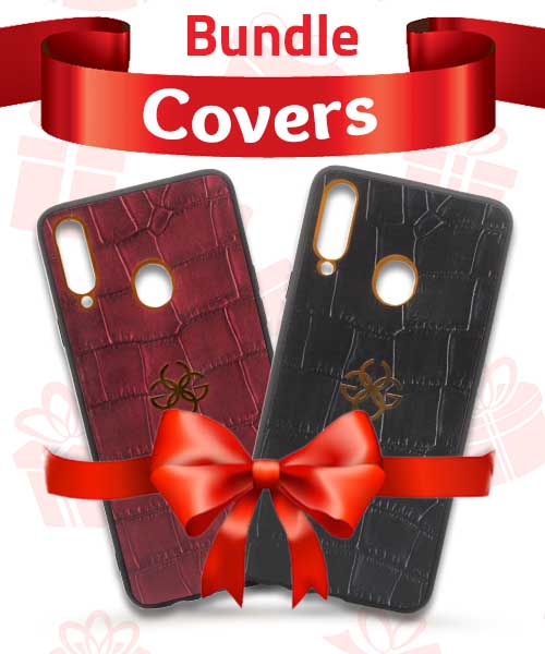 Bundle Of New Design Gold Logo  Back Mobile Cover For Samsung Galaxy A20S 2 Pieces - Multi Color