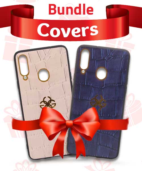 Bundle Of New Design Gold Logo  Back Mobile Cover For Samsung Galaxy A20S 2 Pieces - Multi Color
