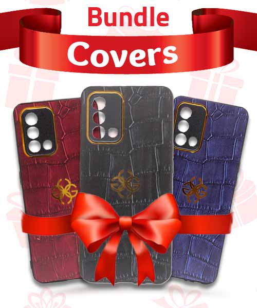 Bundle Of New Design Gold Logo  Back Mobile Cover For  Oppo A95 3 Pieces - Multi Color