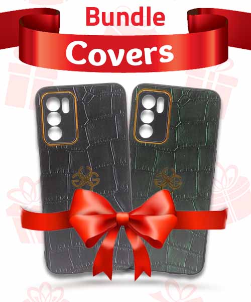Bundle Of New Design Gold Logo  Back Mobile Cover For Oppo A16 2 Pieces - Multi Color