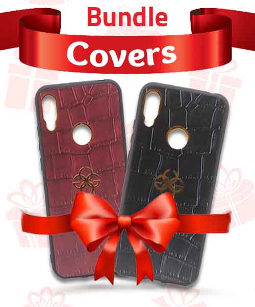 Bundle Of New Design Gold Logo  Back Mobile Cover For Huawei Y6 2019 2 Pieces - Multi Color