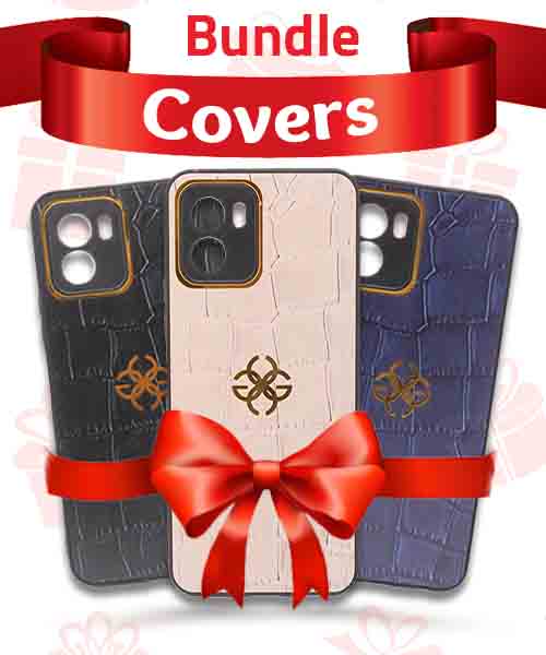 Bundle Of New Design Gold Logo  Back Mobile Cover For Huawei Y15S 3 Pieces - Multi Color
