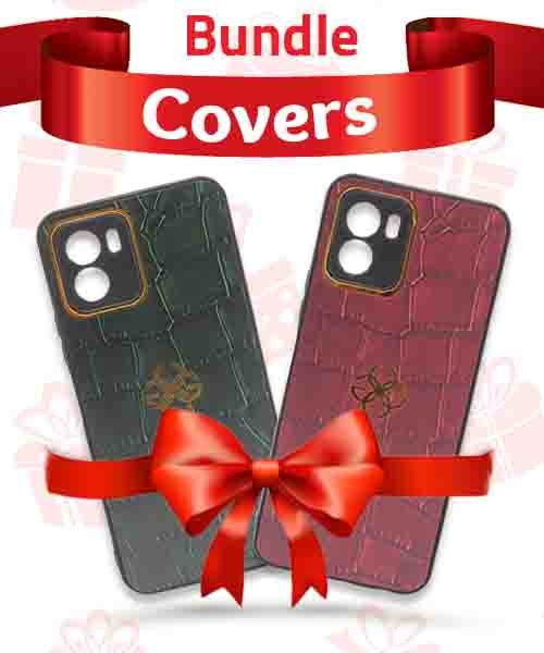 Bundle Of New Design Gold Logo  Back Mobile Cover For Huawei Y15S 2 Pieces - Multi Color