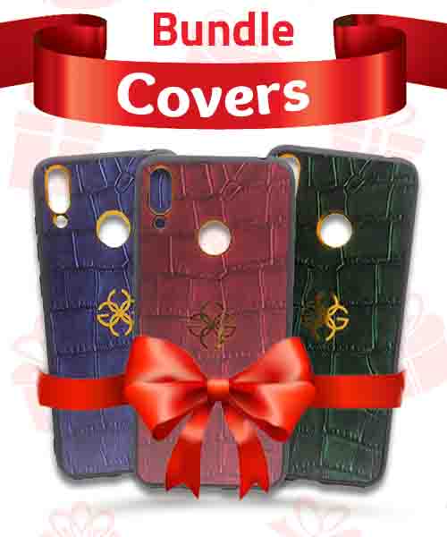Bundle Of New Design Gold Logo  Back Mobile Cover For Huawei Y7 Prime 2019 3 Pieces - Multi Color