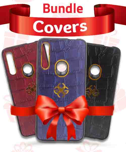 Bundle Of New Design Gold Logo  Back Mobile Cover For  Huawei Y9 Prime 3 Pieces - Multi Color