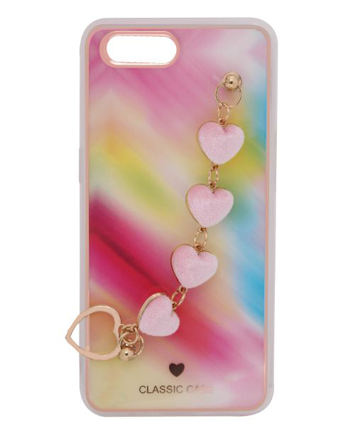 Bundle Of My Choice  Sparkle Love Hearts Cover With Strap Bracelet Back Mobile Cover For Oppo A3S  3 Pieces - Multi Color