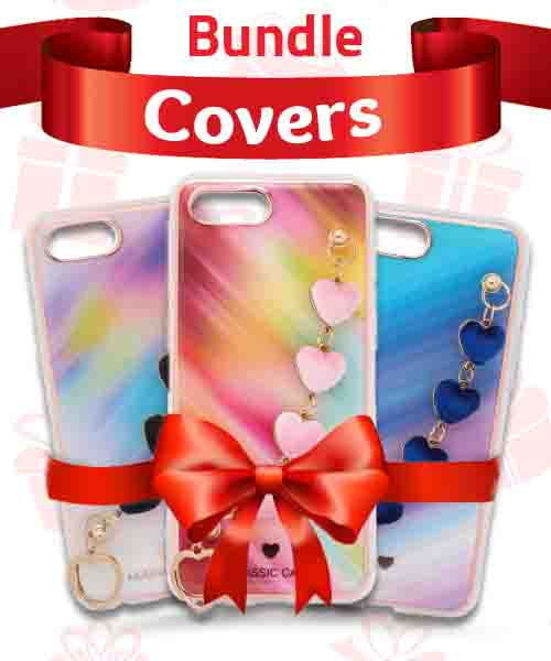 Bundle Of My Choice  Sparkle Love Hearts Cover With Strap Bracelet Back Mobile Cover For Oppo A1 K 3 Pieces - Multi Color