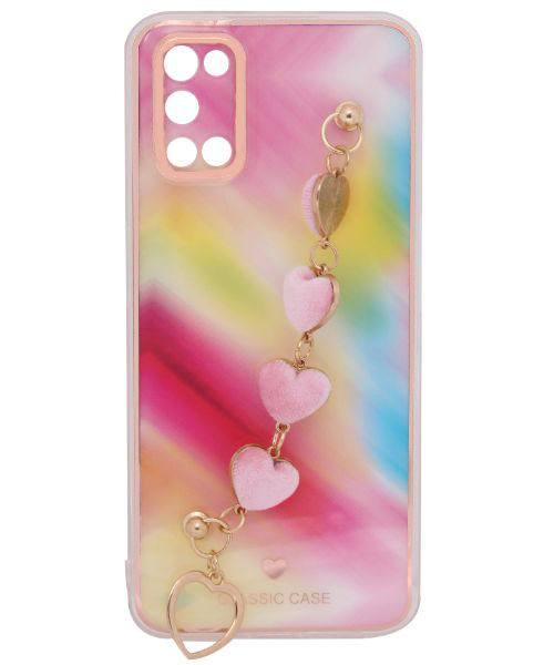 Bundle Of My Choice  Sparkle Love Hearts Cover With Strap Bracelet Back Mobile Cover For Oppo A52 2 Pieces - Multi Color