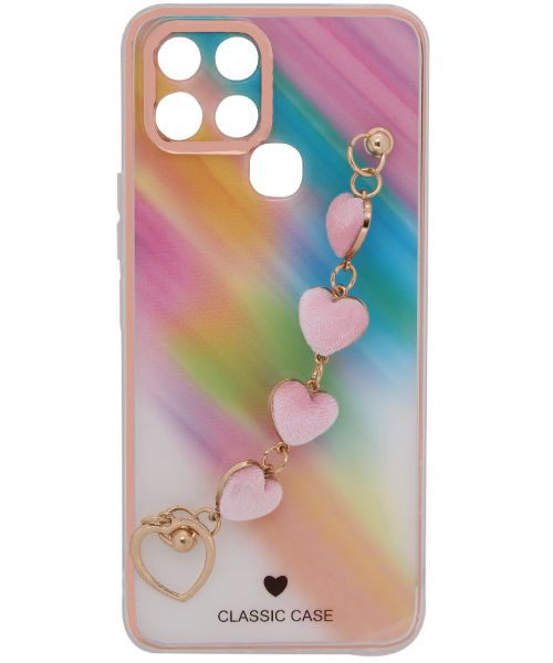 Bundle Of My Choice  Sparkle Love Hearts Cover With Strap Bracelet Back Mobile Cover For Infinix Smart 6  2 Pieces - Multi Color