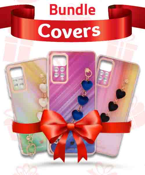 Bundle Of My Choice  Sparkle Love Hearts Cover With Strap Bracelet Back Mobile Cover For Xiaomi Redmi Note 11 Pro 3 Pieces - Multi Color
