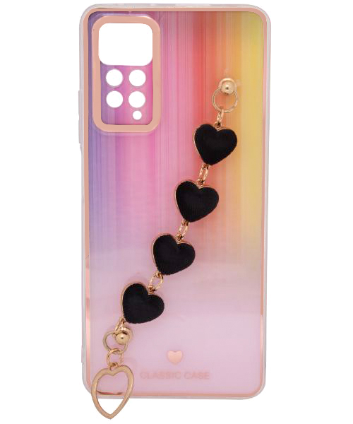 Bundle Of My Choice  Sparkle Love Hearts Cover With Strap Bracelet Back Mobile Cover For Xiaomi Redmi Note 11 Pro 3 Pieces - Multi Color