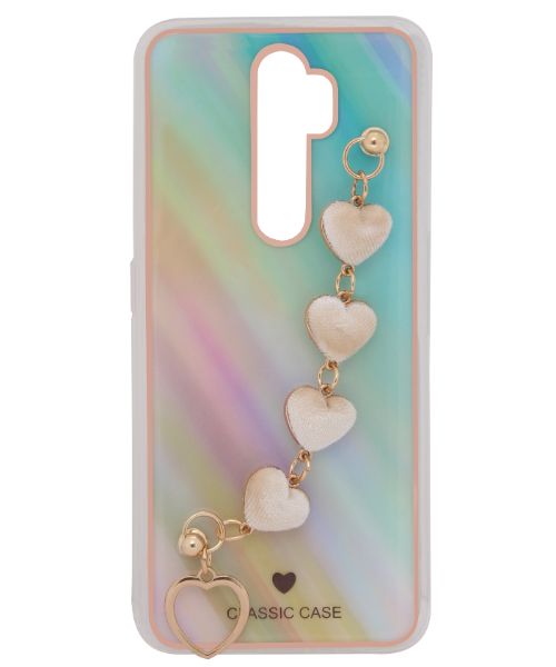 Bundle Of My Choice  Sparkle Love Hearts Cover With Strap Bracelet Back Mobile Cover For Oppo A5 2020 2 Pieces - Multi Color