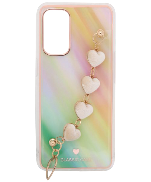 Bundle Of My Choice  Sparkle Love Hearts Cover With Strap Bracelet Back Mobile Cover For Oppo Reno 5 4G  2 Pieces - Multi Color