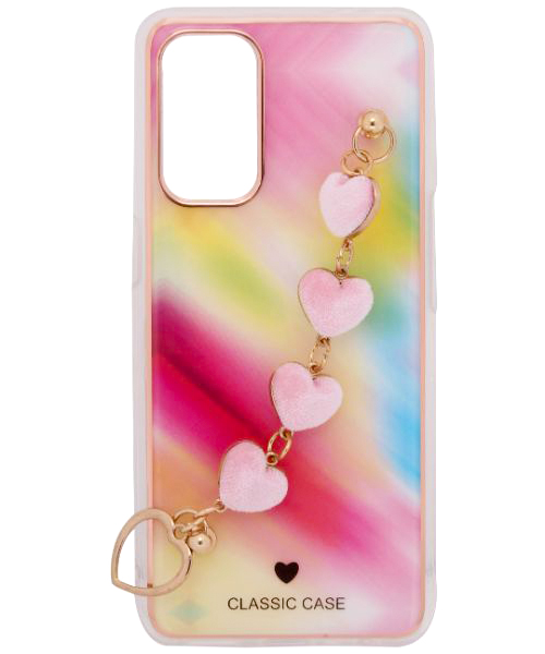 Bundle Of My Choice  Sparkle Love Hearts Cover With Strap Bracelet Back Mobile Cover For Oppo Reno 5 4G  2 Pieces - Multi Color
