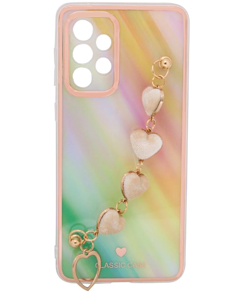Bundle Of My Choice  Sparkle Love Hearts Cover With Strap Bracelet Back Mobile Cover For Samsung Galaxy A33 5G 2 Pieces - Multi Color
