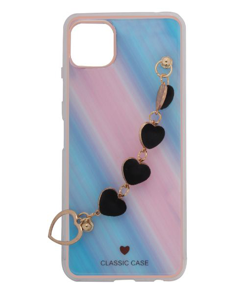 Bundle Of My Choice  Sparkle Love Hearts Cover With Strap Bracelet Back Mobile Cover For Samsung Galaxy A22 5G 3 Pieces - Multi Color