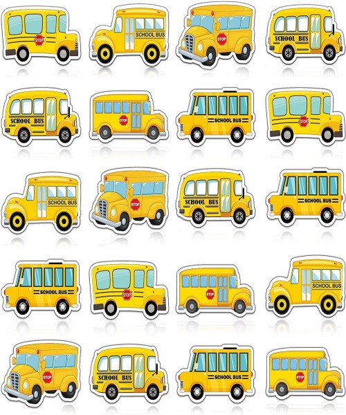 School bus shaped stickers