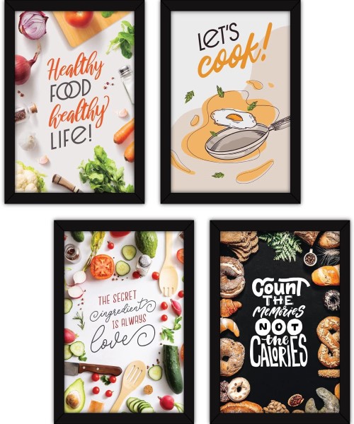 4printed colorful pictures encouraging healthy eating
